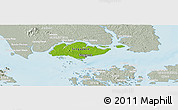Physical Panoramic Map of Singapore, lighten, semi-desaturated, land only