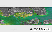 Satellite Panoramic Map of Singapore, desaturated, land only