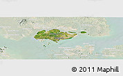 Satellite Panoramic Map of Singapore, lighten