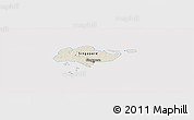 Shaded Relief Panoramic Map of Singapore, cropped outside