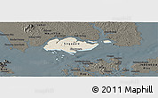 Shaded Relief Panoramic Map of Singapore, darken