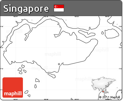 Blank Simple Map of Singapore, no labels