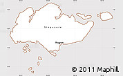 Classic Style Simple Map of Singapore, cropped outside