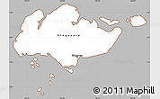 Gray Simple Map of Singapore, cropped outside