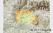 Physical Map of Banska Bystrica, semi-desaturated