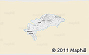 Classic Style 3D Map of Detva, single color outside