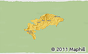 Savanna Style 3D Map of Detva, single color outside