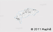 Silver Style 3D Map of Detva, single color outside