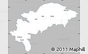 Gray Simple Map of Detva, single color outside