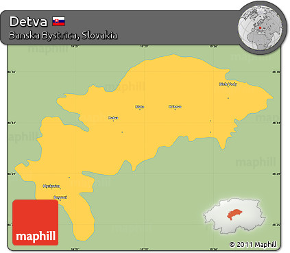 Savanna Style Simple Map of Detva, single color outside