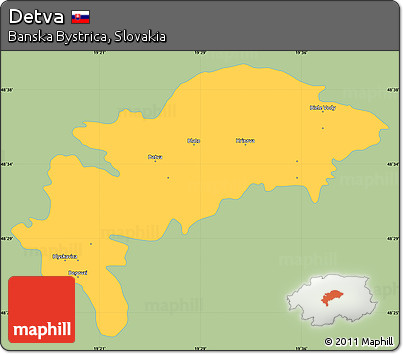 Savanna Style Simple Map of Detva, single color outside