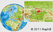 Physical Location Map of Banska Bystrica