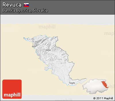 Classic Style 3D Map of Revuca, single color outside