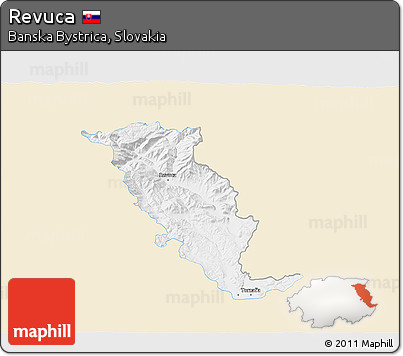 Classic Style 3D Map of Revuca, single color outside
