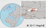 Gray Location Map of Revuca, highlighted country, highlighted parent region