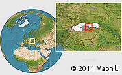 Satellite Location Map of Revuca, highlighted country, highlighted parent region