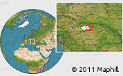 Satellite Location Map of Revuca, highlighted parent region