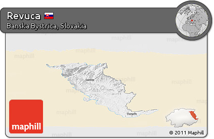 Classic Style Panoramic Map of Revuca, single color outside
