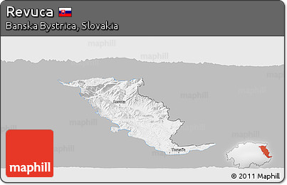 Gray Panoramic Map of Revuca, single color outside