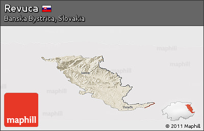 Shaded Relief Panoramic Map of Revuca, cropped outside