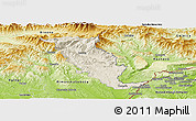 Shaded Relief Panoramic Map of Revuca, physical outside