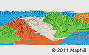 Shaded Relief Panoramic Map of Revuca, political outside