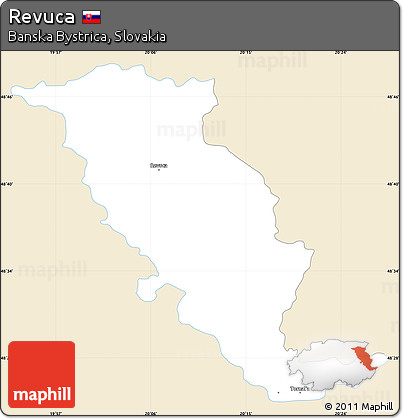 Classic Style Simple Map of Revuca, single color outside