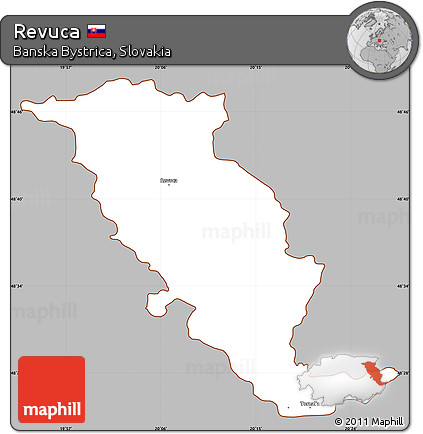 Gray Simple Map of Revuca, cropped outside