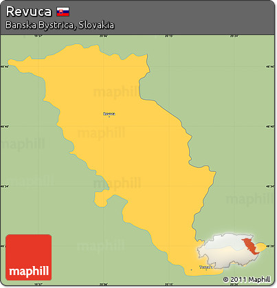 Savanna Style Simple Map of Revuca, single color outside