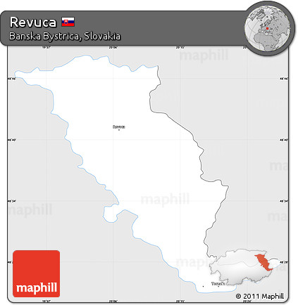 Silver Style Simple Map of Revuca, single color outside