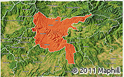 Political 3D Map of Zvolen, satellite outside