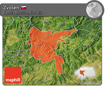 Political Map of Zvolen, satellite outside