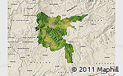 Satellite Map of Zvolen, shaded relief outside