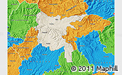 Shaded Relief Map of Zvolen, political outside