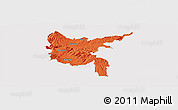 Political Panoramic Map of Zvolen, cropped outside