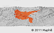 Political Panoramic Map of Zvolen, lighten, desaturated