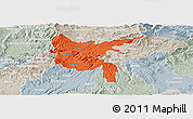 Political Panoramic Map of Zvolen, lighten, semi-desaturated