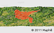 Political Panoramic Map of Zvolen, satellite outside