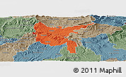 Political Panoramic Map of Zvolen, semi-desaturated