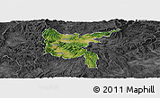 Satellite Panoramic Map of Zvolen, darken, desaturated