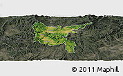 Satellite Panoramic Map of Zvolen, darken, semi-desaturated