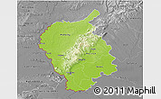 Physical 3D Map of Bratislava, desaturated