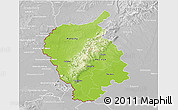 Physical 3D Map of Bratislava, lighten, desaturated