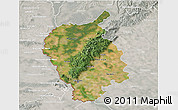Satellite 3D Map of Bratislava, lighten, semi-desaturated