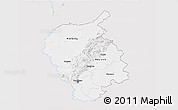 Silver Style 3D Map of Bratislava, single color outside