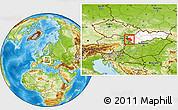 Physical Location Map of Bratislava, highlighted country