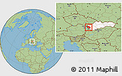 Savanna Style Location Map of Bratislava, highlighted country
