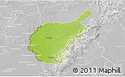 Physical 3D Map of Malacky, lighten, desaturated