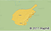 Savanna Style 3D Map of Malacky, single color outside