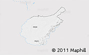 Silver Style 3D Map of Malacky, single color outside